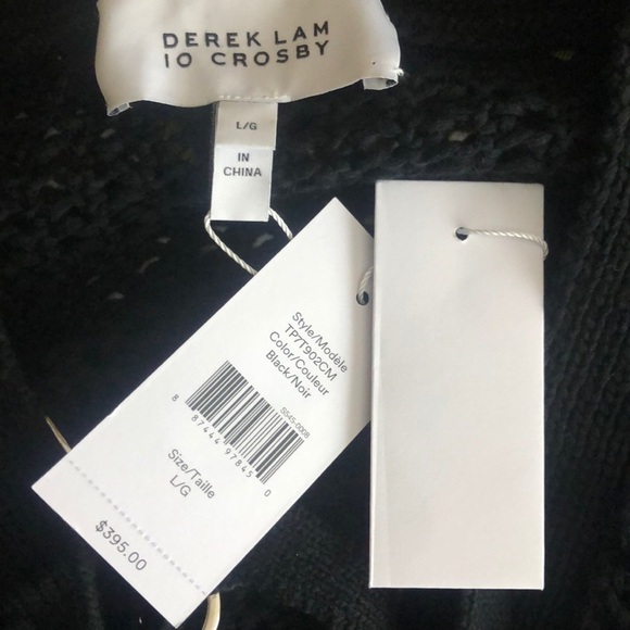 NWT Derek Lam 10 Crosby open knit lace up sweater SZ L Reg $395 - Picture 7 of 8